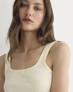 Scoop-Neck Tank in Pointelle