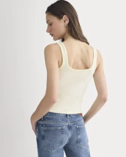 Scoop-Neck Tank in Pointelle