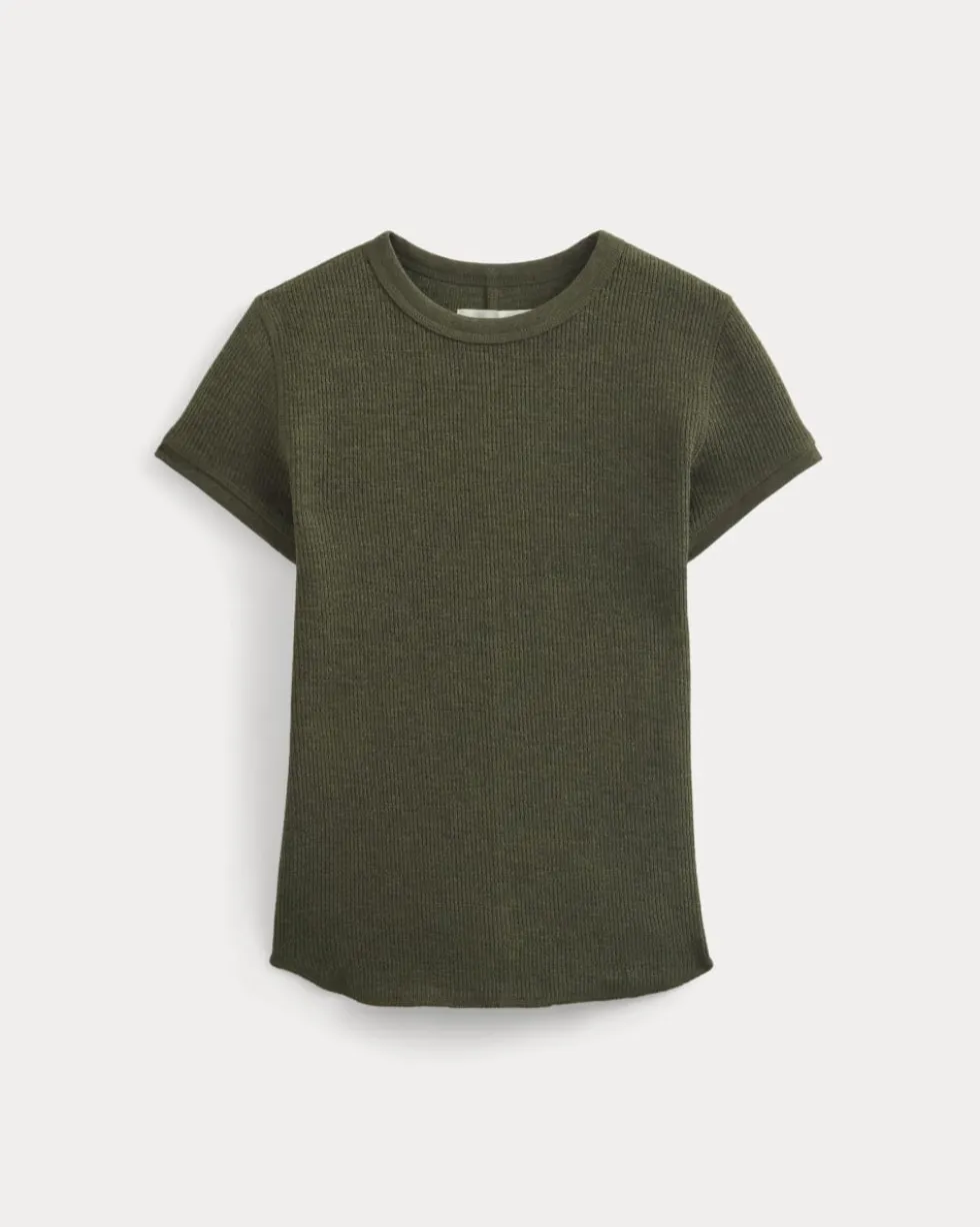 Shrunken Tee in Cozy Waffle