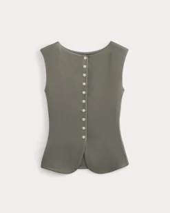 Sleeveless Button-Up in Butterluxe