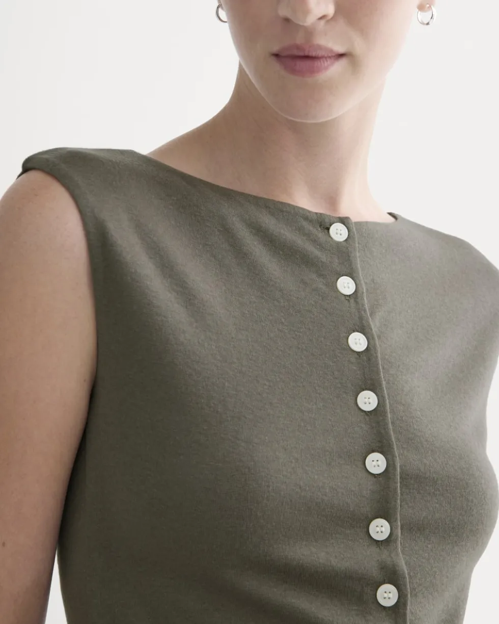 Sleeveless Button-Up in Butterluxe