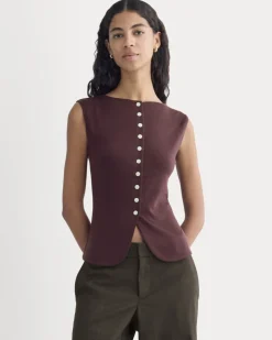 Sleeveless Button-Up in Butterluxe