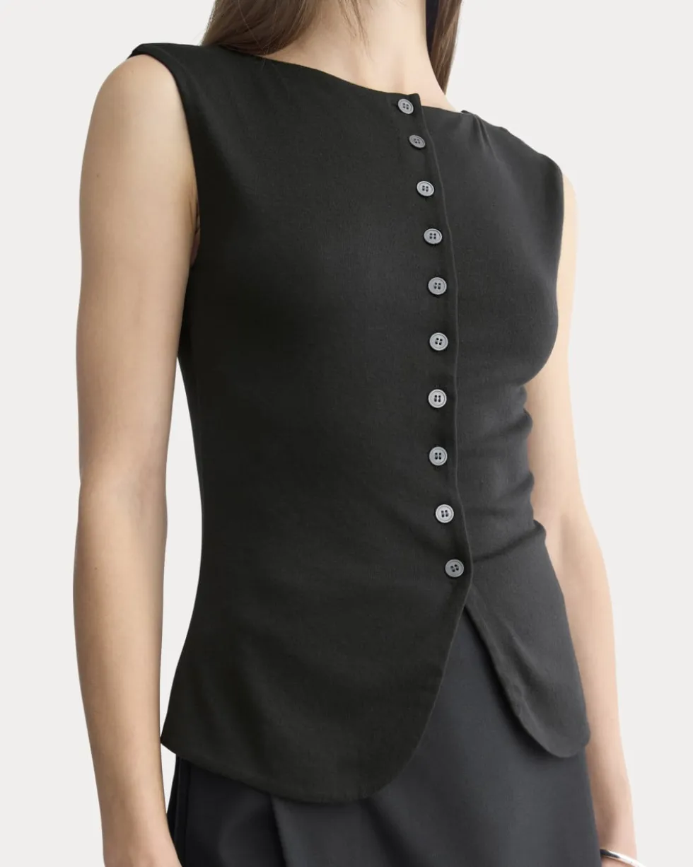 Sleeveless Button-Up in Butterluxe