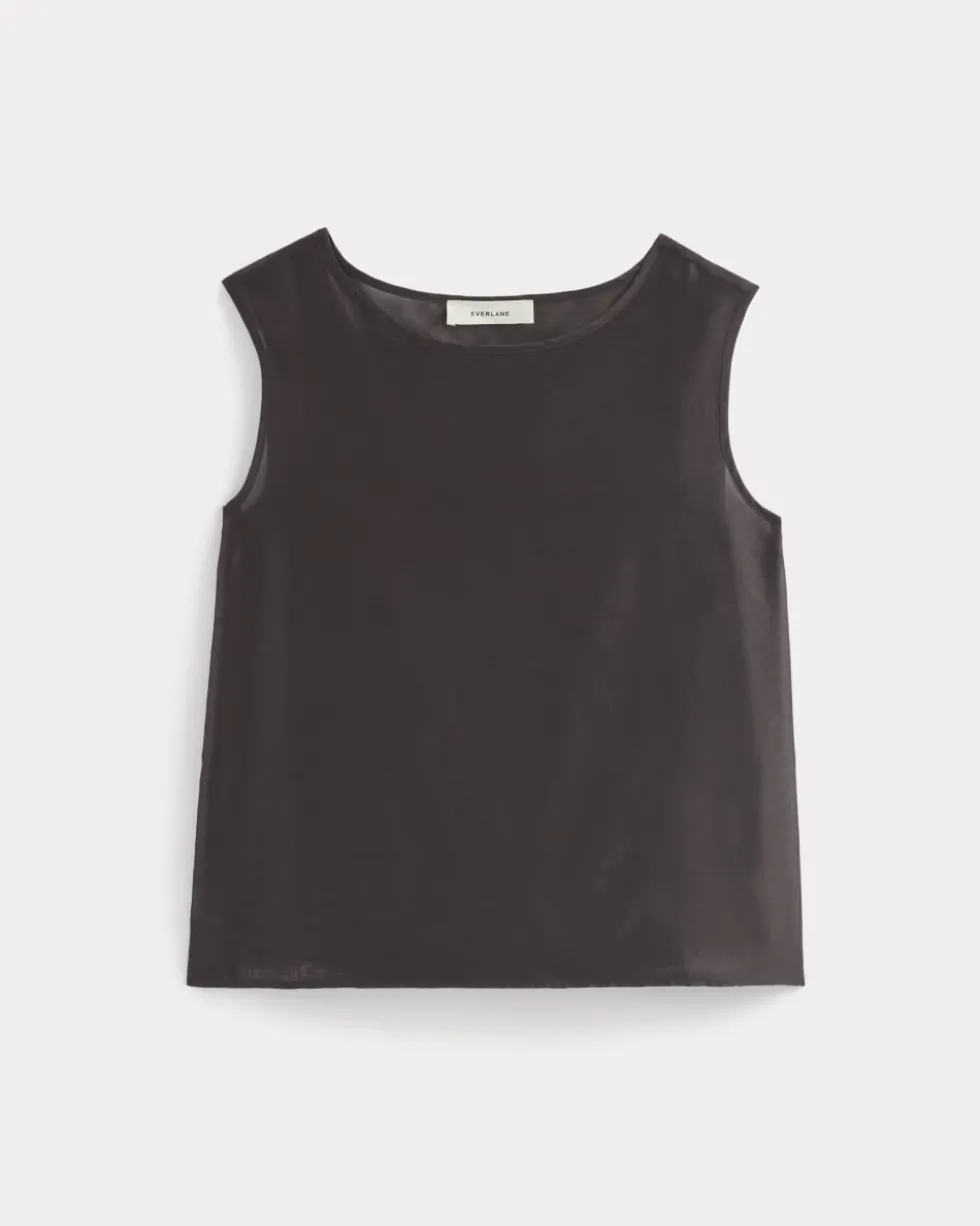 Sleeveless Top in Cotton-Silk Organza