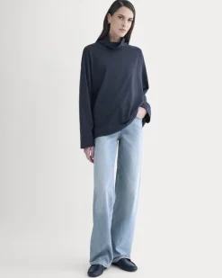Slouchy Turtleneck In Essential Cotton