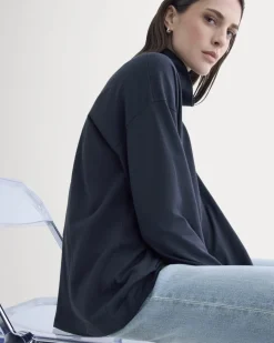 Slouchy Turtleneck In Essential Cotton