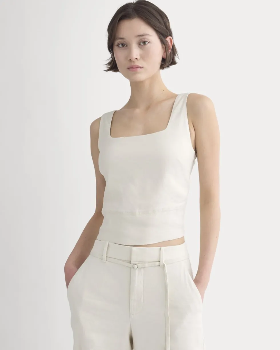 Square Tank in Stretch Linen
