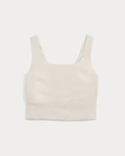 Square Tank in Stretch Linen