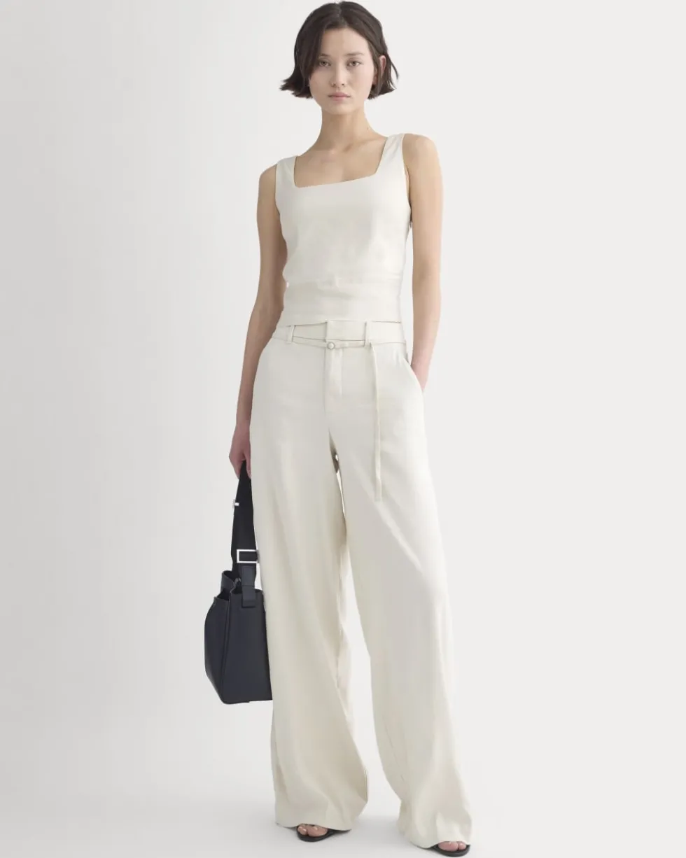 Square Tank in Stretch Linen