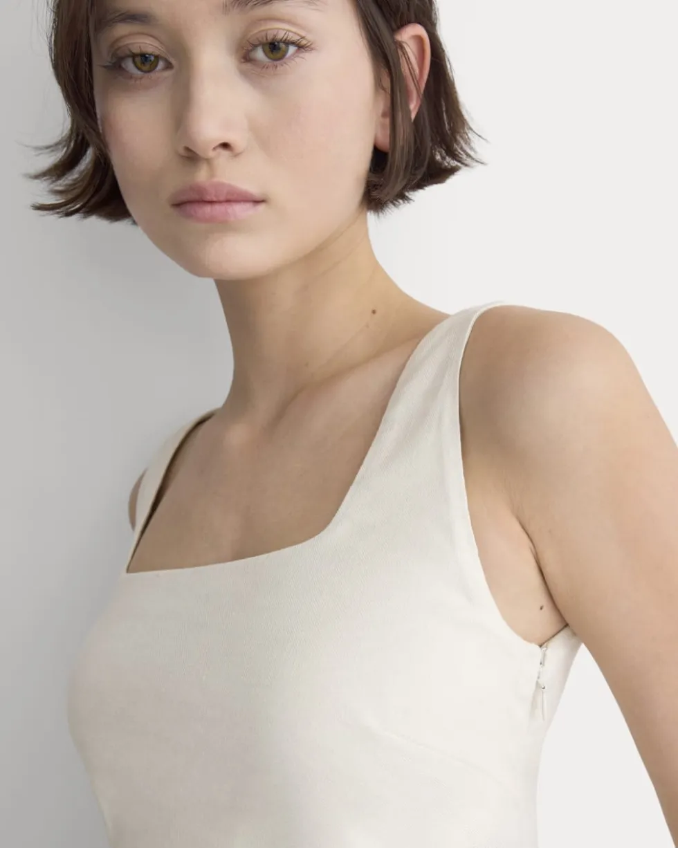 Square Tank in Stretch Linen