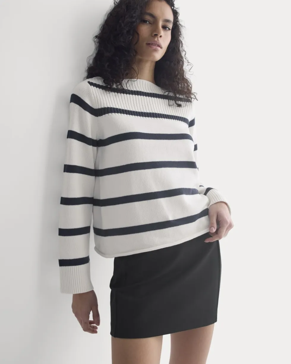 Striped Boatneck Sweater in Everyday Cotton