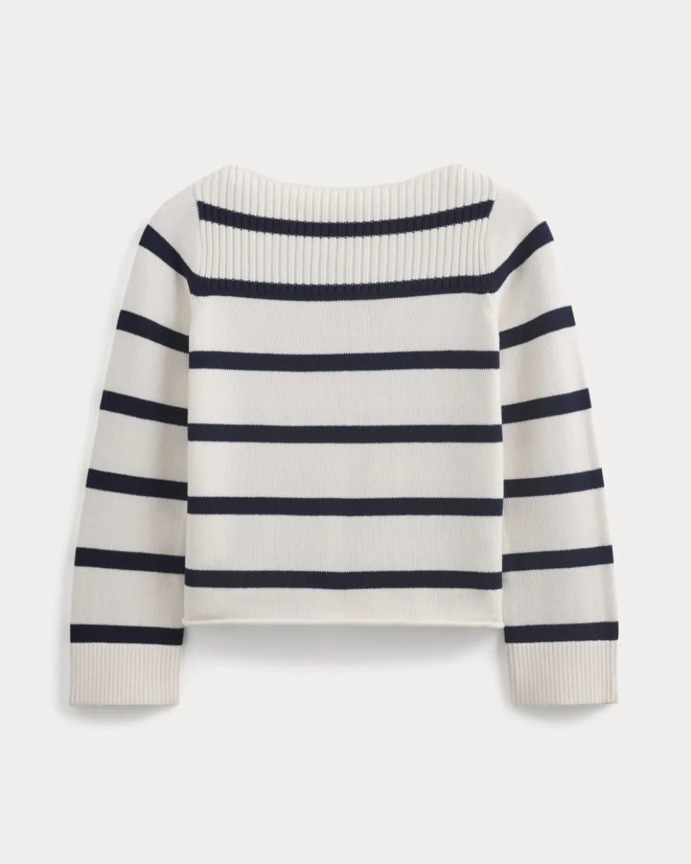 Striped Boatneck Sweater in Everyday Cotton