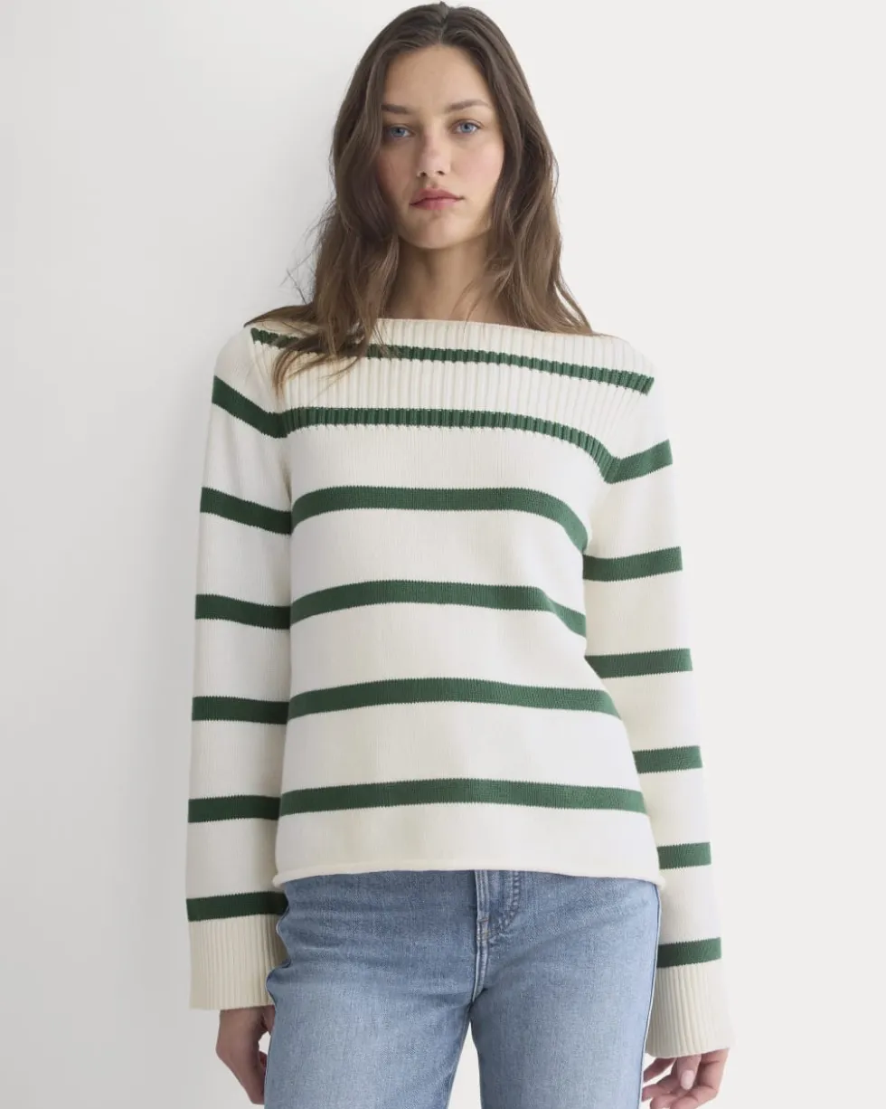 Striped Boatneck Sweater in Everyday Cotton