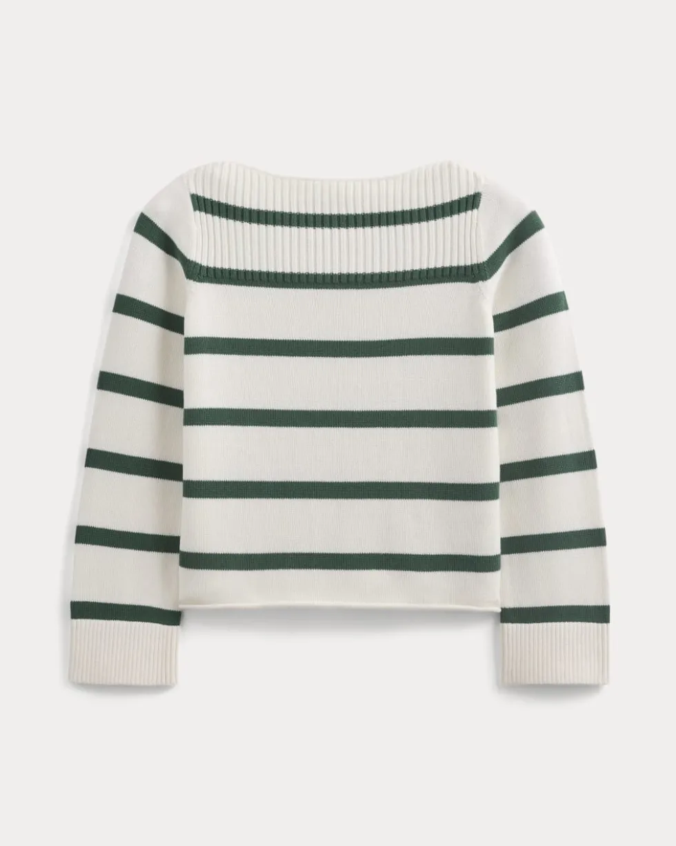 Striped Boatneck Sweater in Everyday Cotton