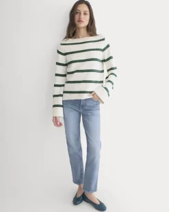 Striped Boatneck Sweater in Everyday Cotton