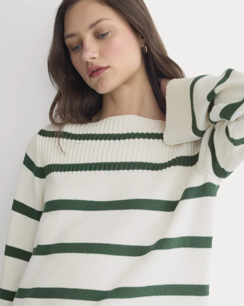 Striped Boatneck Sweater in Everyday Cotton