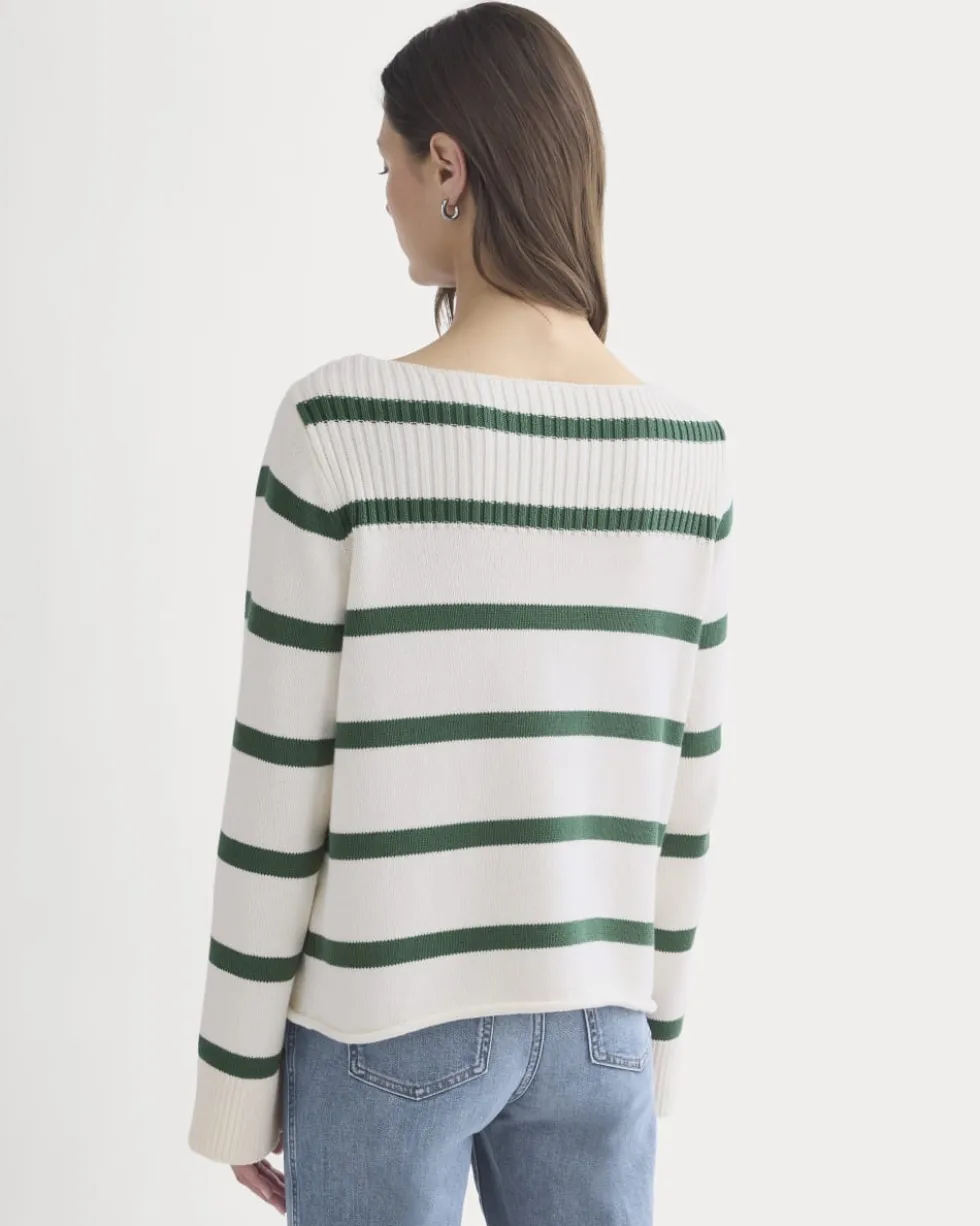 Striped Boatneck Sweater in Everyday Cotton
