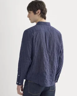 Textured Voile Button-Up Shirt
