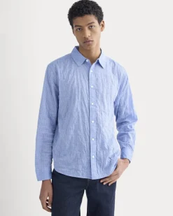 Textured Voile Button-Up Shirt