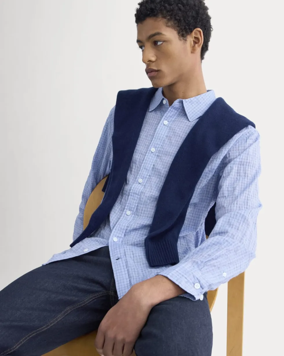 Textured Voile Button-Up Shirt
