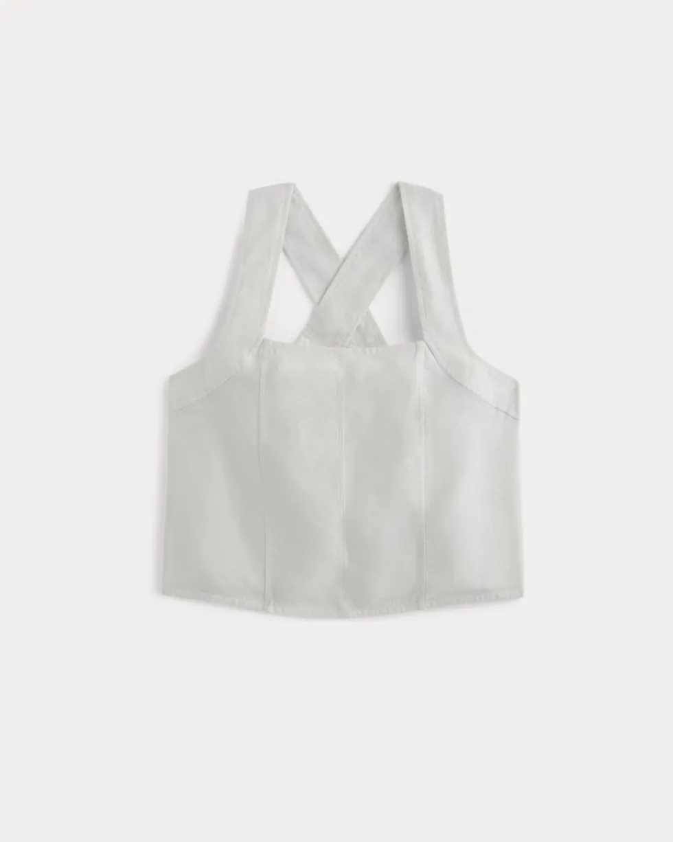 The Crossback Tank in Linen