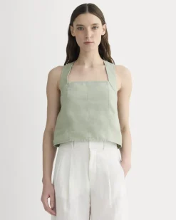 The Crossback Tank in Linen