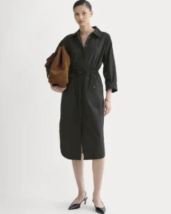 The Drawcord Shirtdress in Ultrasoft Cotton