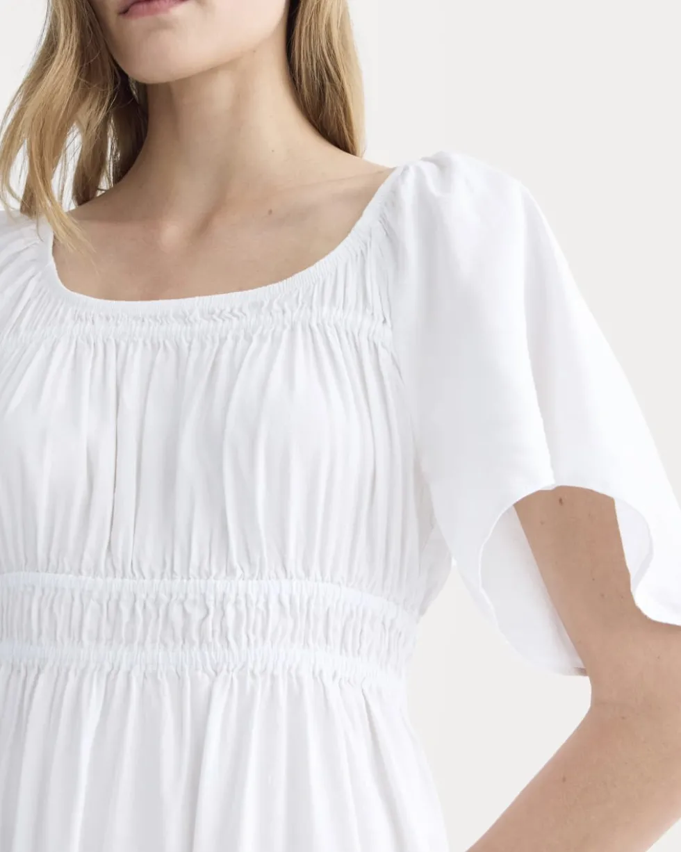 The Flutter-Sleeve Dress in Stretch Linen