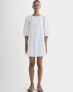 The Gauze Puff-Sleeve Mini Dress