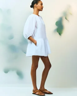 The Gauze Puff-Sleeve Mini Dress