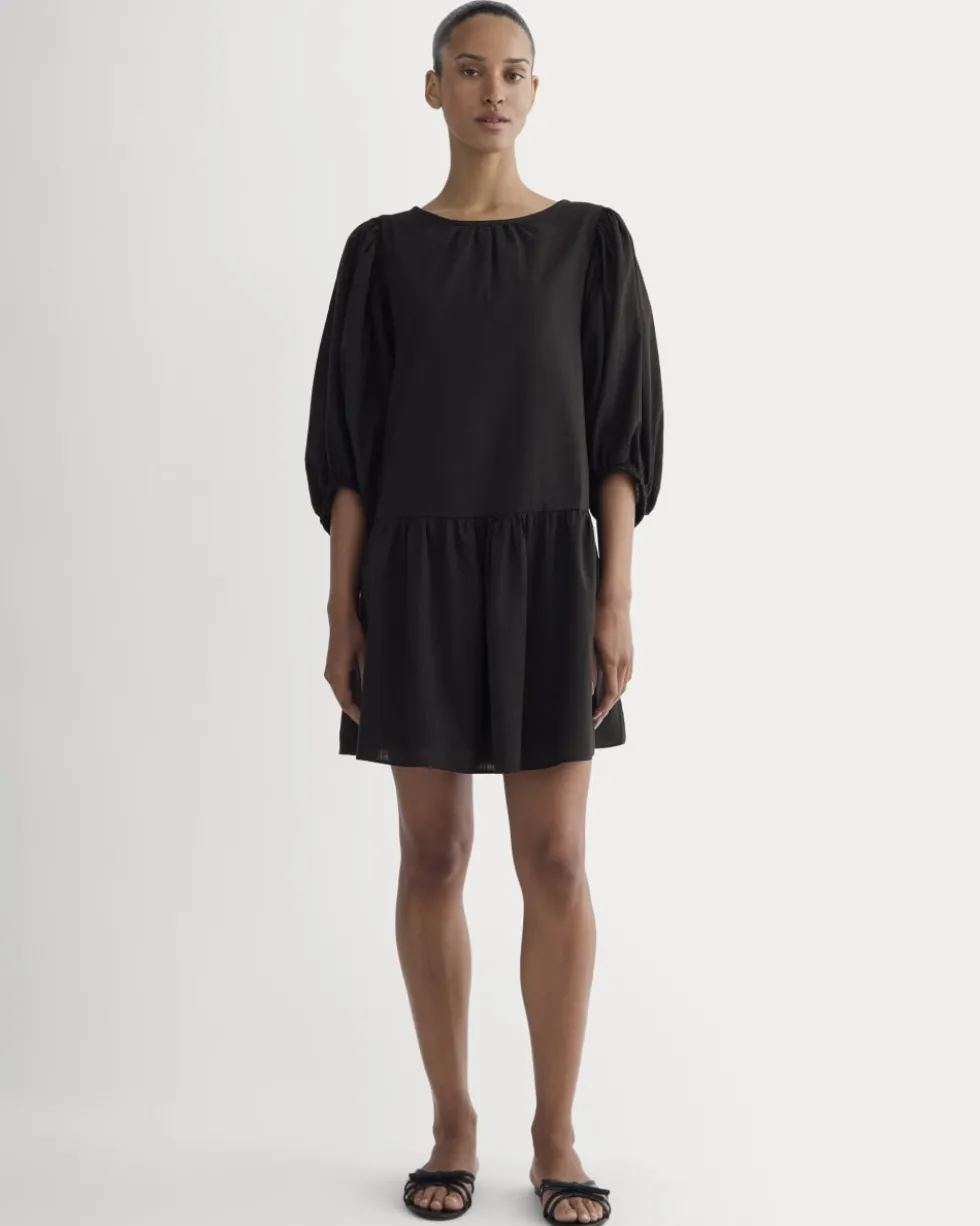 The Gauze Puff-Sleeve Mini Dress