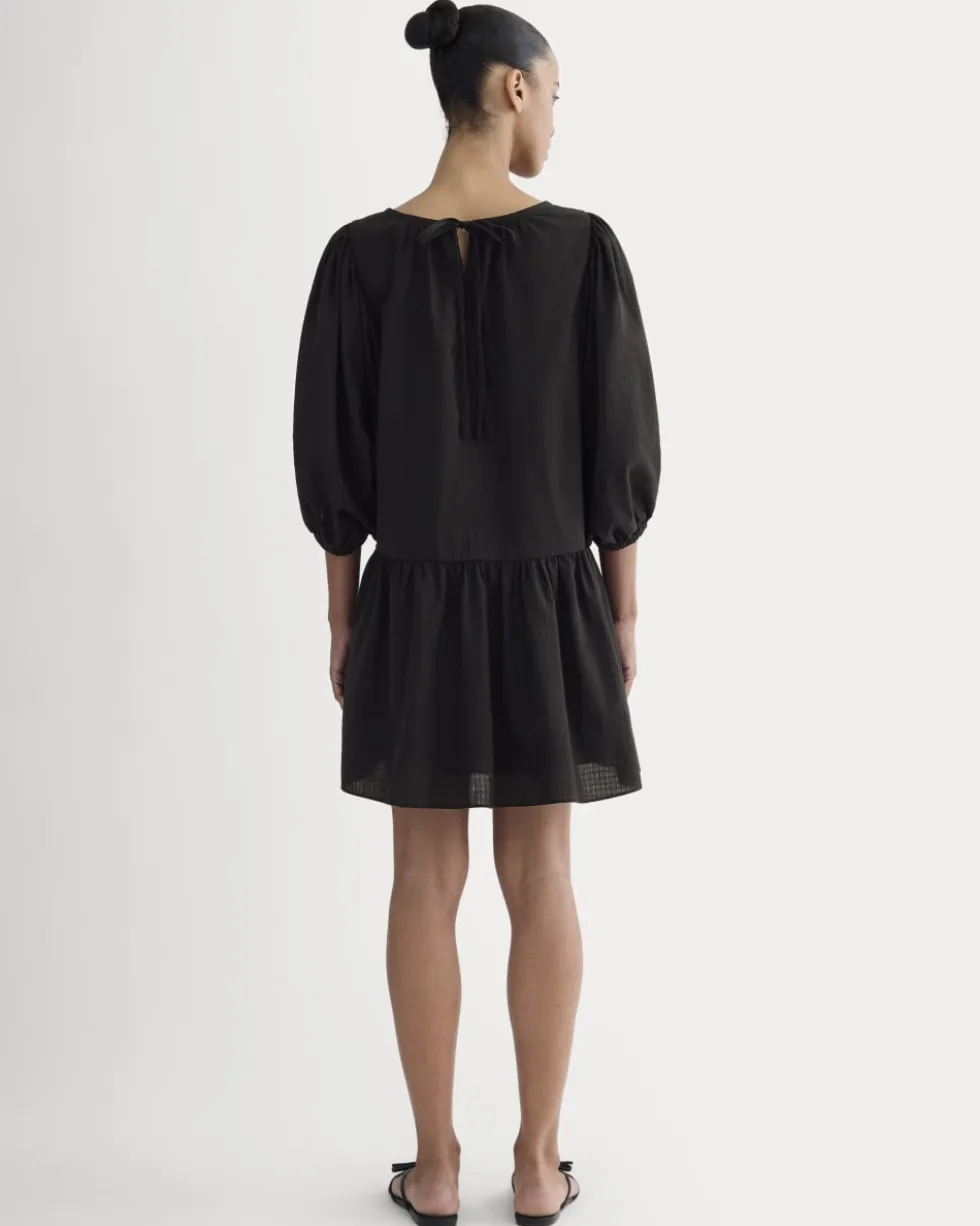 The Gauze Puff-Sleeve Mini Dress