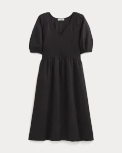 The Linen Oversized Puff-Sleeve Dress