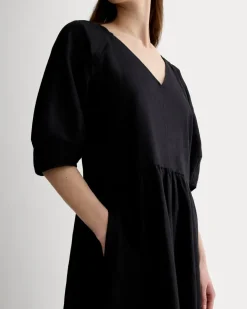 The Linen Oversized Puff-Sleeve Dress
