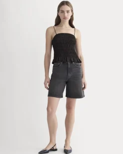 The Long A-Line Denim Short
