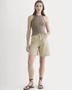 The Long A-Line Denim Short