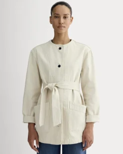 The Long Denim Barrel Jacket
