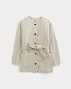 The Long Denim Barrel Jacket
