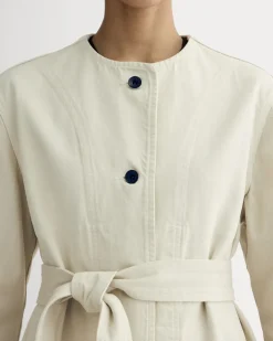 The Long Denim Barrel Jacket