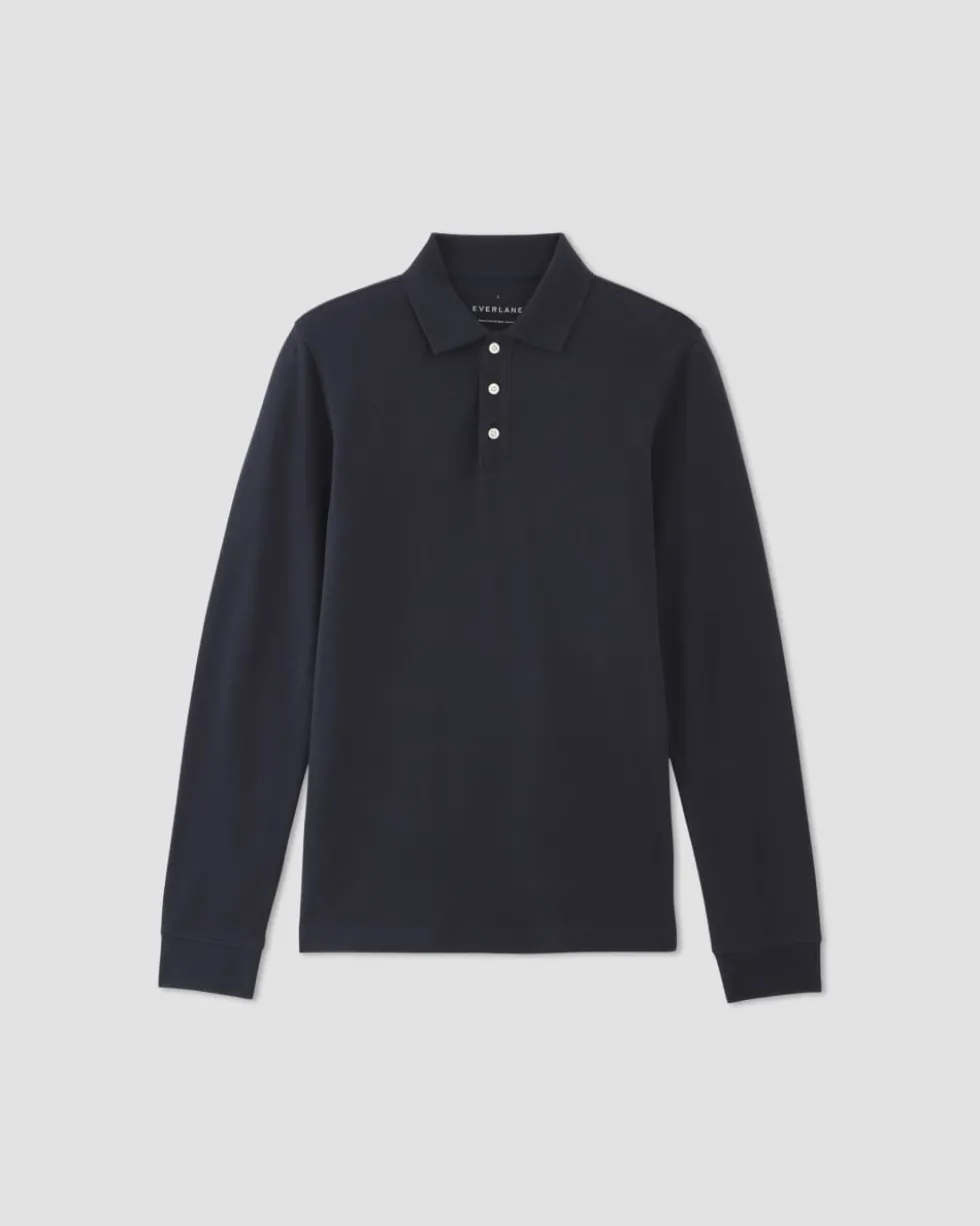 The Long-Sleeve Pique Polo