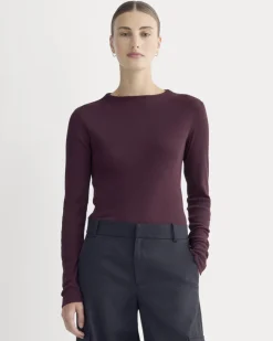 The Luxe Rib Funnel-Neck Tee