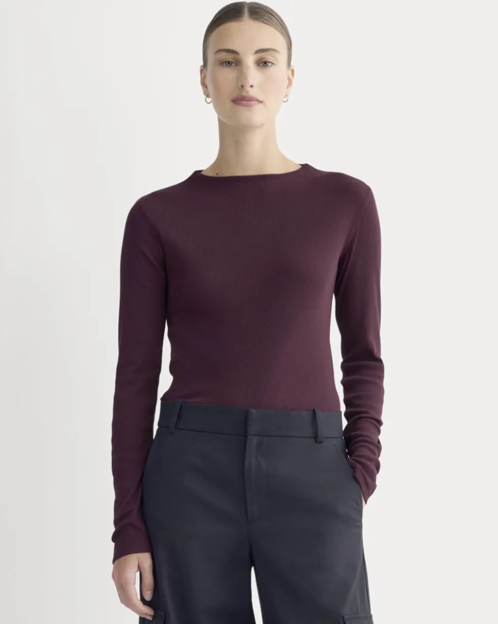 The Luxe Rib Funnel-Neck Tee
