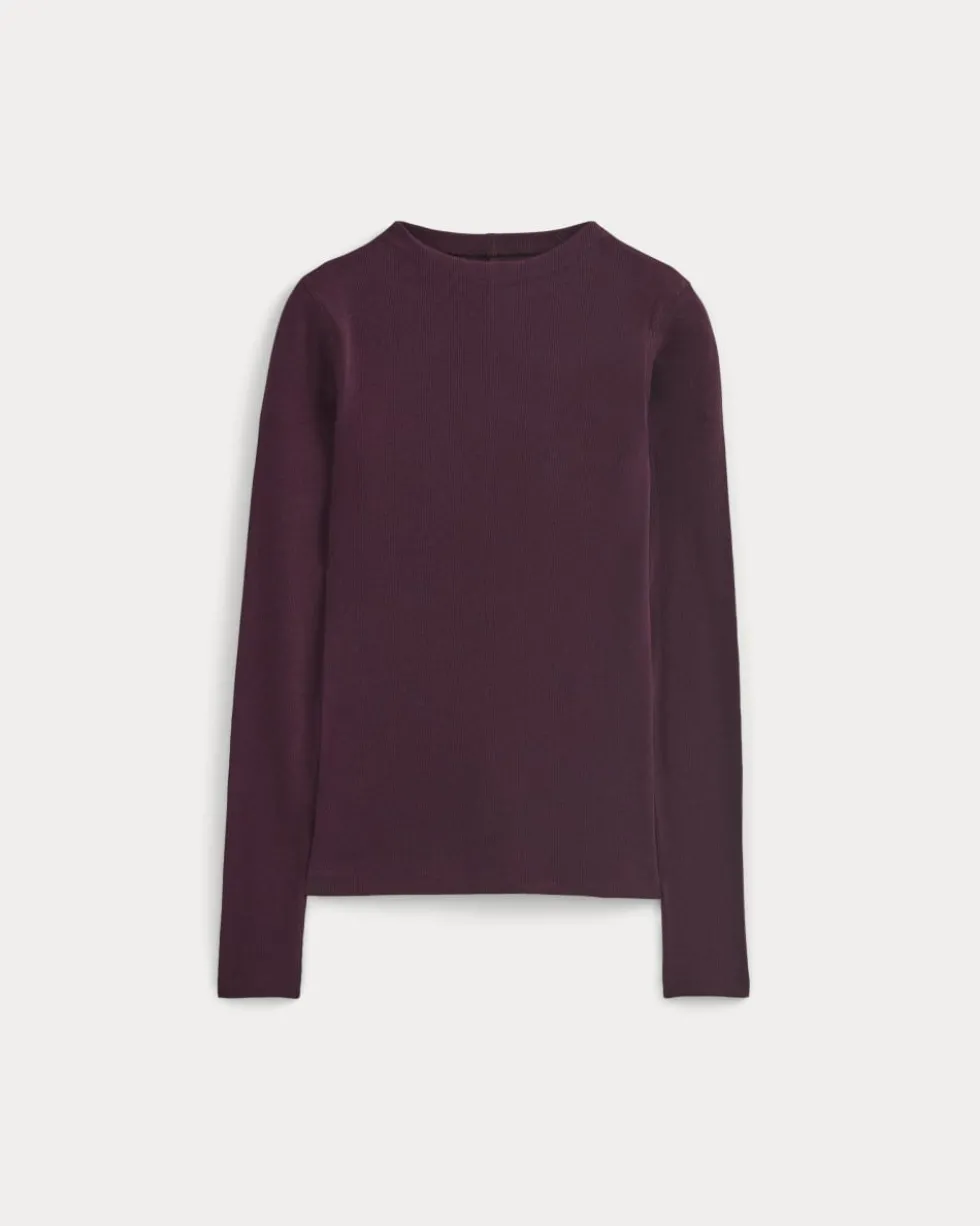 The Luxe Rib Funnel-Neck Tee