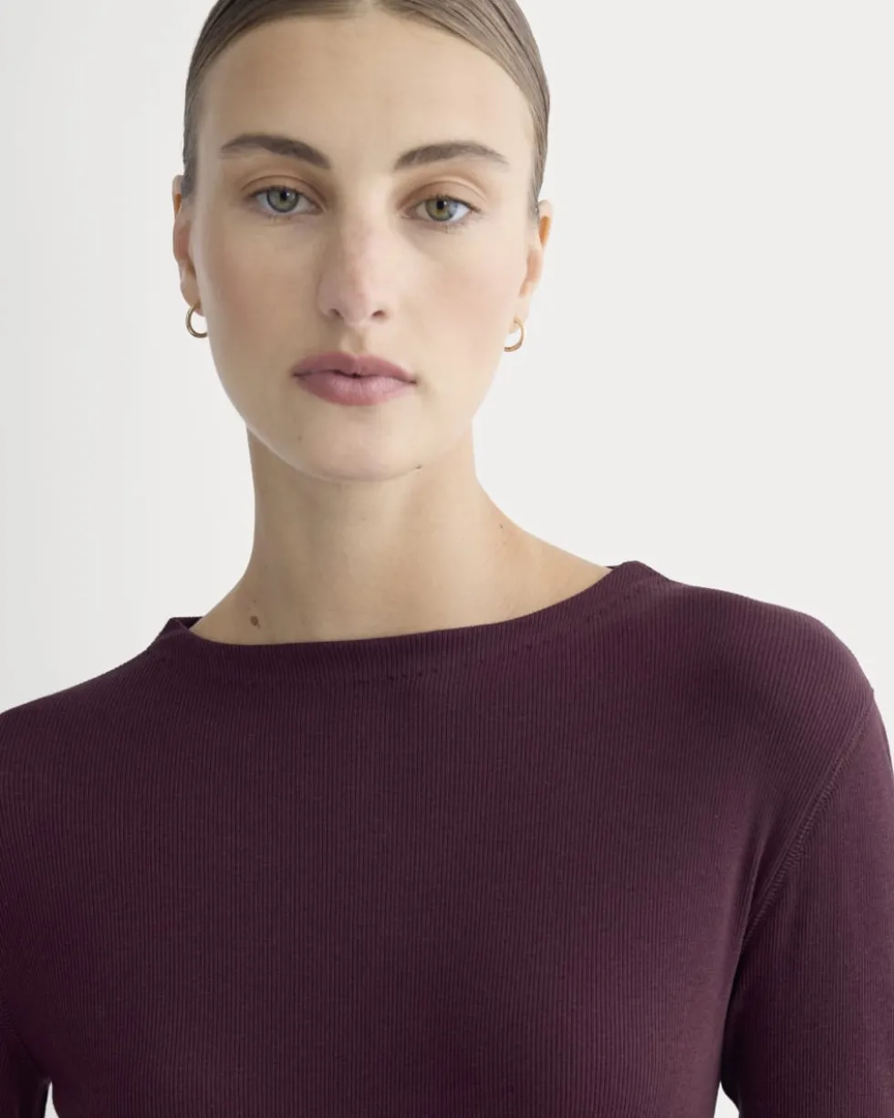 The Luxe Rib Funnel-Neck Tee