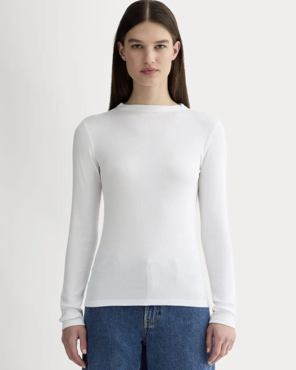 The Luxe Rib Funnel-Neck Tee