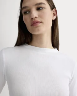 The Luxe Rib Funnel-Neck Tee