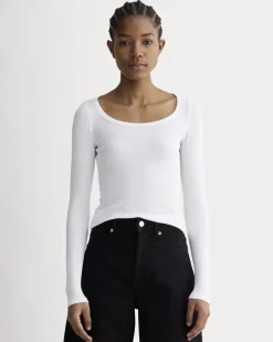 The Luxe Rib Long-Sleeve Scoop-Neck Tee