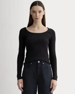 The Luxe Rib Long-Sleeve Scoop-Neck Tee