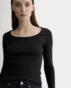 The Luxe Rib Long-Sleeve Scoop-Neck Tee