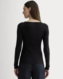 The Luxe Rib Long-Sleeve Scoop-Neck Tee